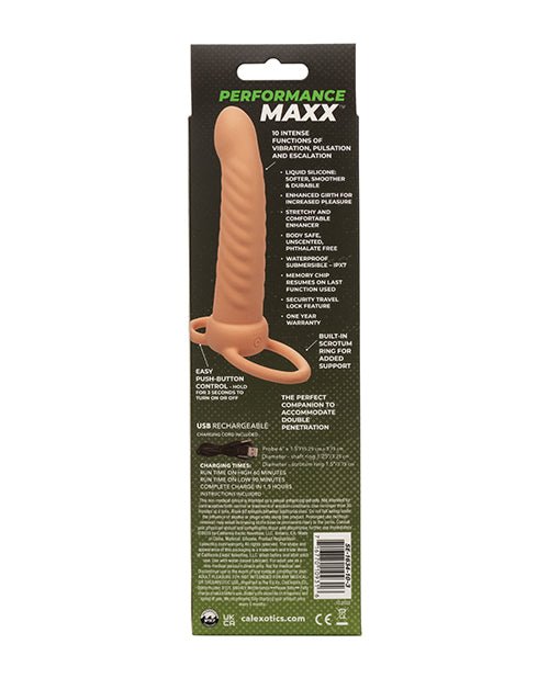 Performance Maxx Rechargeable Ribbed Dual Penetrator - Ivory | Shop Lowest Prices at Funlove.com