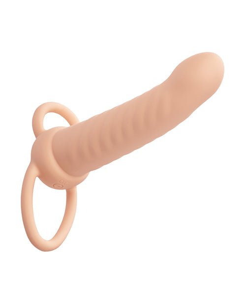 Performance Maxx Rechargeable Ribbed Dual Penetrator - Ivory | Shop Lowest Prices at Funlove.com