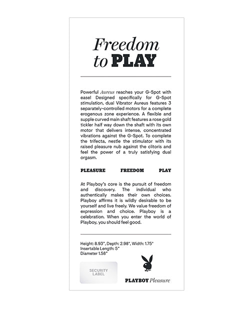 Playboy Pleasure Aureus Dual G - Spot Vibrator - Black | Shop Lowest Prices at Funlove.com