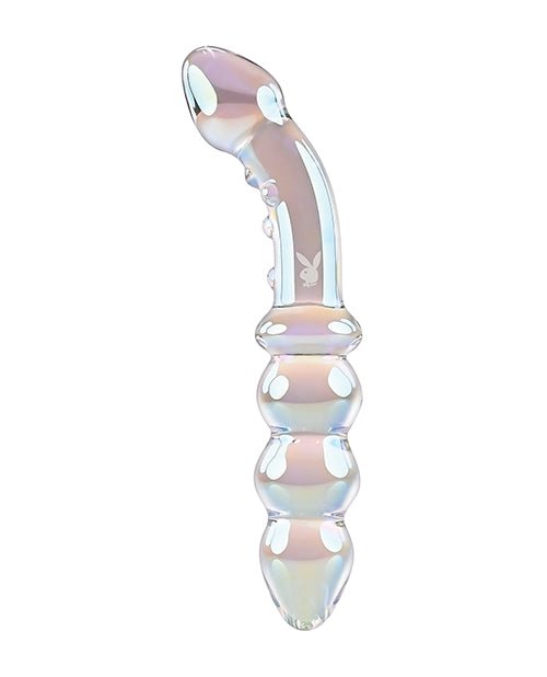 Playboy Pleasure Jewels Double Glass Dildo with Anal Beads | Shop Lowest Prices at Funlove.com