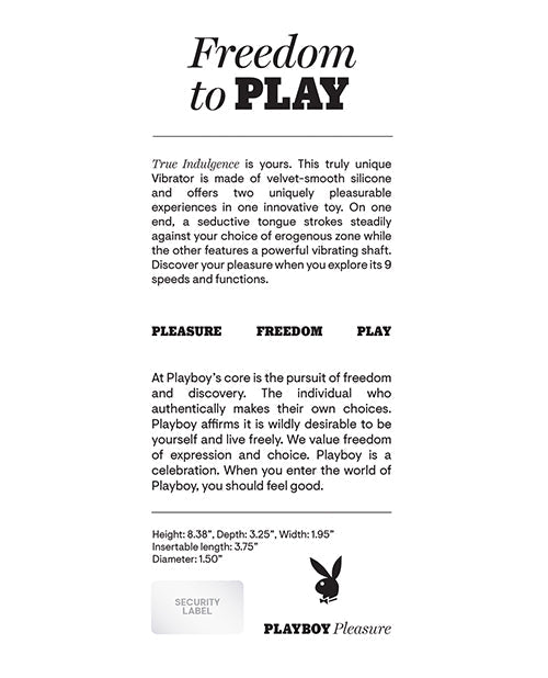 Playboy Pleasure True Indulgence Vibrator | Shop Lowest Prices at Funlove.com