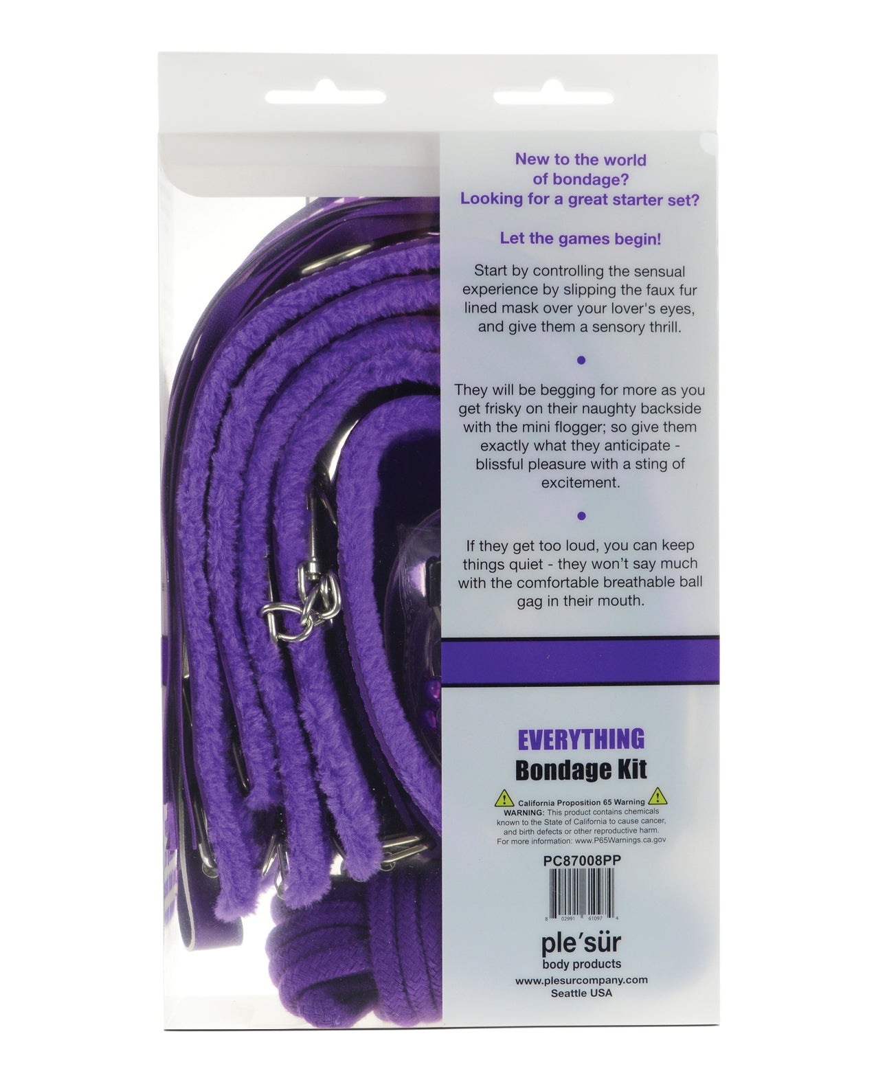 Plesur Everything Bondage 12 Piece Kit - Purple | Shop Lowest Prices at Funlove.com