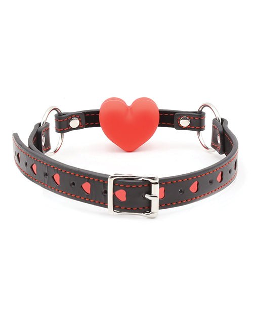 Plesur Heart Ball Gag w/Red Hearts - Black | Shop Lowest Prices at Funlove.com