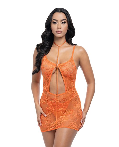 Presley Lace Babydoll w/G - String 2 pc Set - Dragon Fire Orange S/M | Shop Lowest Prices at Funlove.com
