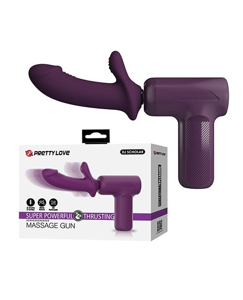 Pretty Love DJ Scholar Dual Thrusting Gun Massager - Purple | Shop Lowest Prices at Funlove.com