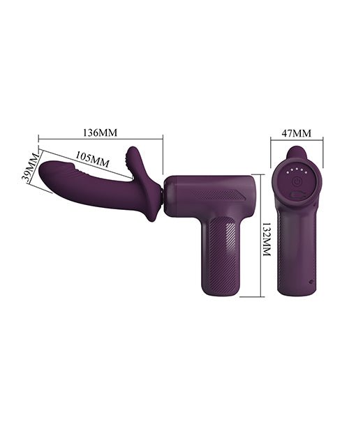 Pretty Love DJ Scholar Dual Thrusting Gun Massager - Purple | Shop Lowest Prices at Funlove.com