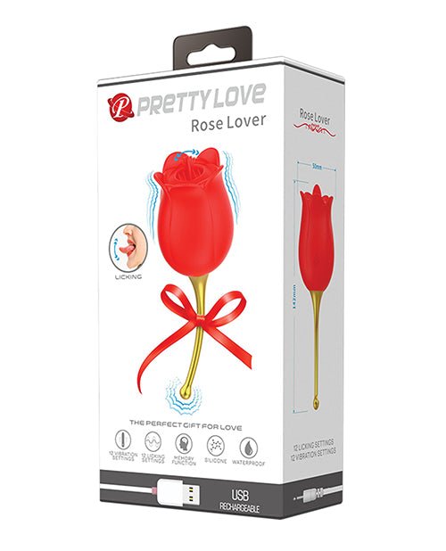 Pretty Love Licking Rose Lover Dual Ended Vibrator - Rose | Shop Lowest Prices at Funlove.com