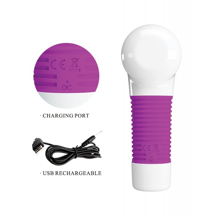 Pretty Love Super Power Fun Gun Massager - White/Fuchsia | Shop Lowest Prices at Funlove.com