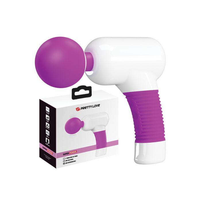 Pretty Love Super Power Fun Gun Massager - White/Fuchsia | Shop Lowest Prices at Funlove.com