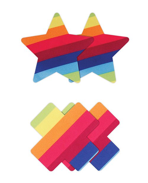 Pretty Pasties Pride Cross & Star Rainbow - 2 Pair | Shop Lowest Prices at Funlove.com