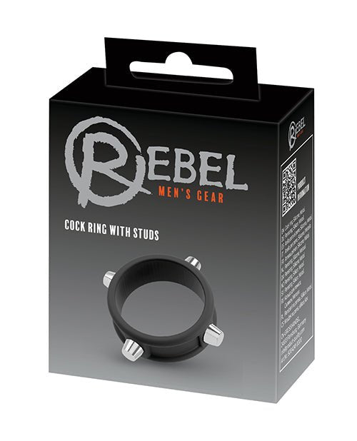 Rebel Cock Ring w/Studs - Black | Shop Lowest Prices at Funlove.com