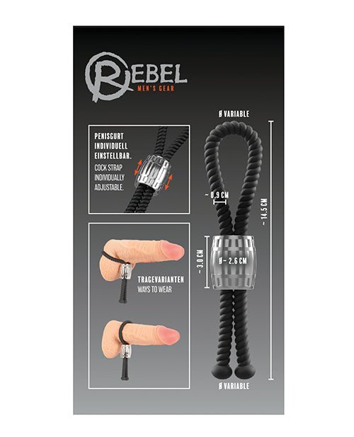 Rebel Heavy Rope Cock Lasso - Black | Shop Lowest Prices at Funlove.com
