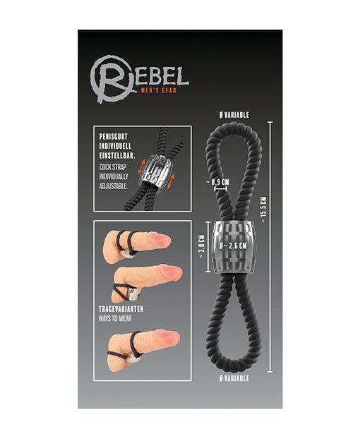 Rebel Two Loop Heavy Rope Cock Lasso - Black | Shop Lowest Prices at Funlove.com