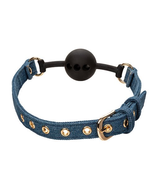 Ride 'Em Premium Denim Collection Ball Gag | Shop Lowest Prices at Funlove.com