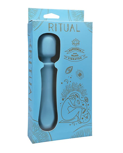 RITUAL Euphoria Rechargeable Silicone Wand Vibe - Blue | Shop Lowest Prices at Funlove.com