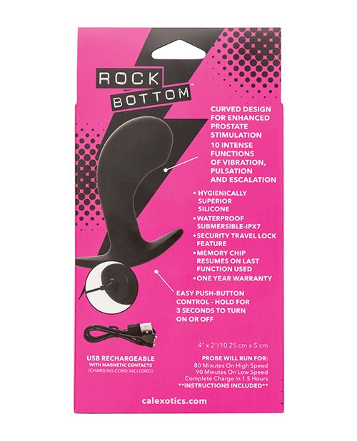 Rock Bottom Curved Prostate Probe - Black | Shop Lowest Prices at Funlove.com