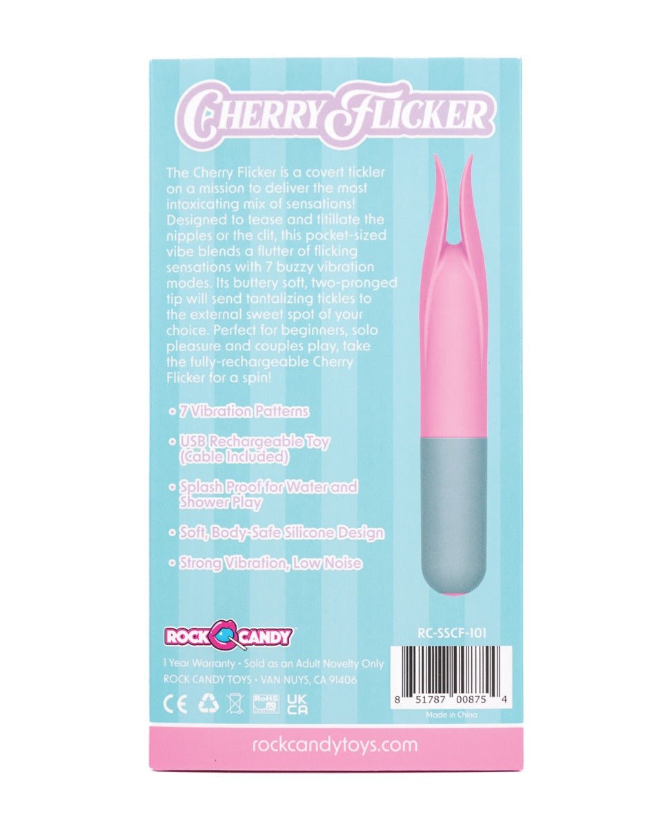 Rock Candy Cherry Flicker Clit Tickler - Pink/Grey | Shop Lowest Prices at Funlove.com