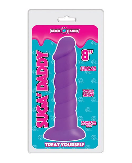 Rock Candy Suga Daddy 8" Silicone Dildo - Purple | Shop Lowest Prices at Funlove.com