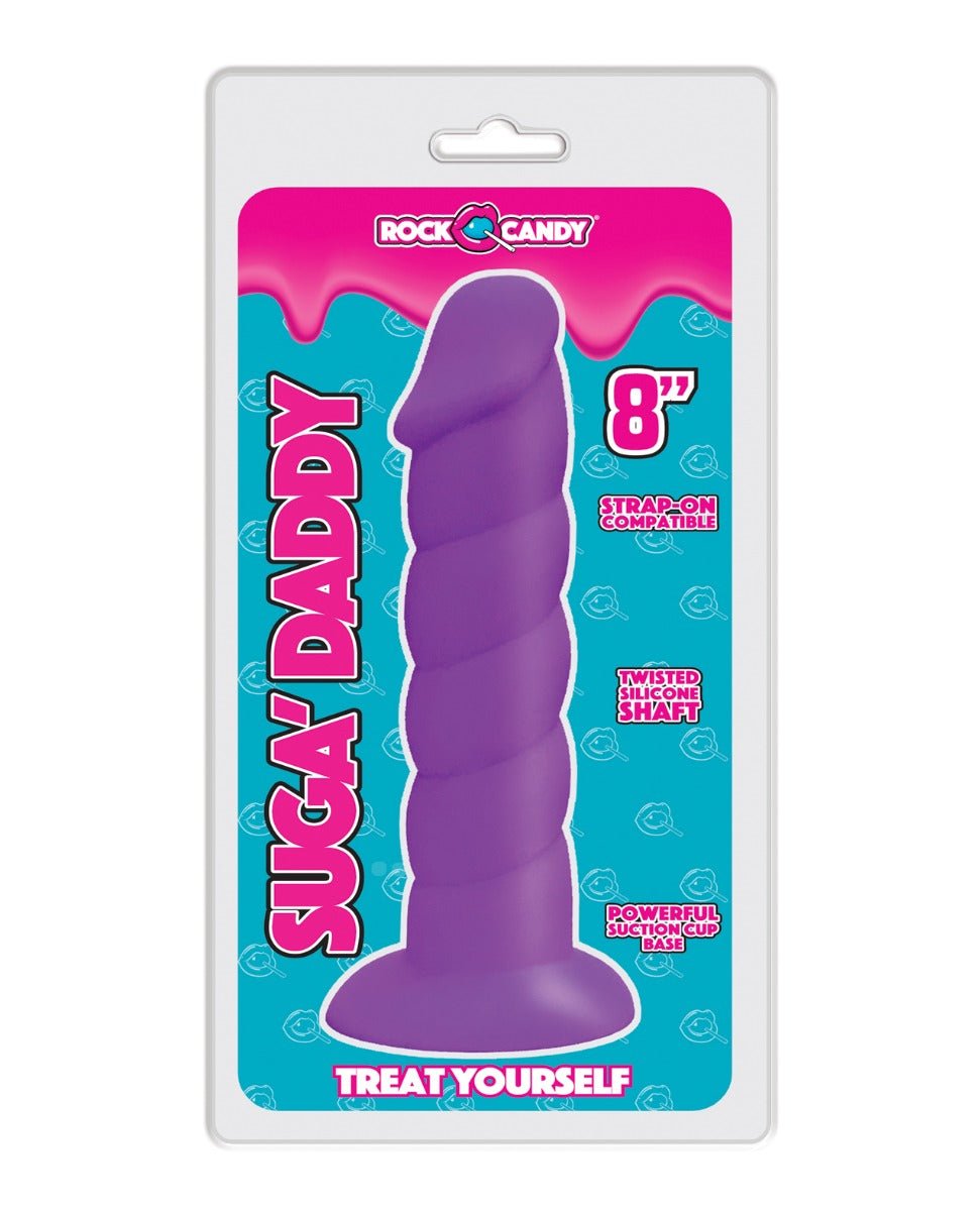 Rock Candy Suga Daddy 8" Silicone Dildo - Purple | Shop Lowest Prices at Funlove.com
