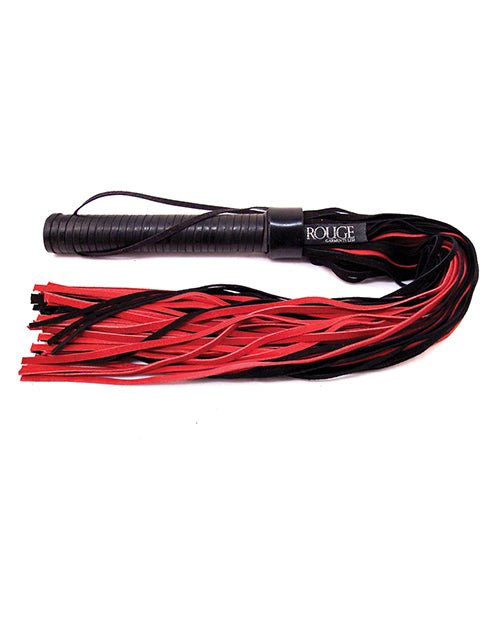 Rouge Suede Flogger w/Leather Handle - Black/Red | Shop Lowest Prices at Funlove.com