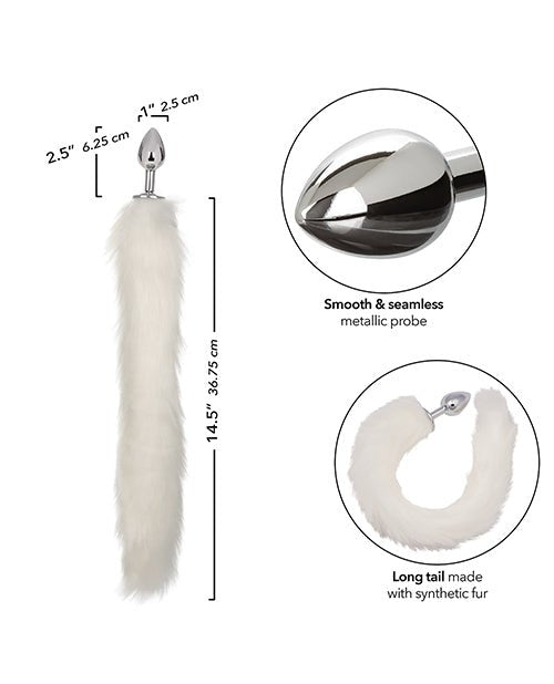 Running Wild White Tail Metallic Anal Probe | Shop Lowest Prices at Funlove.com