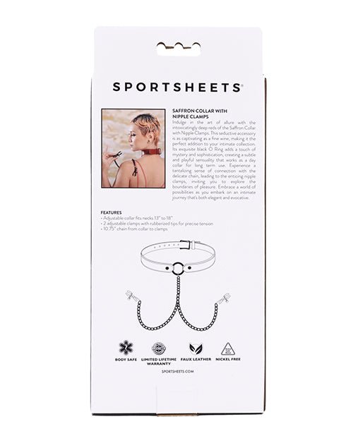 Saffron Collar with Chain Nipple Clamps | Shop Lowest Prices at Funlove.com