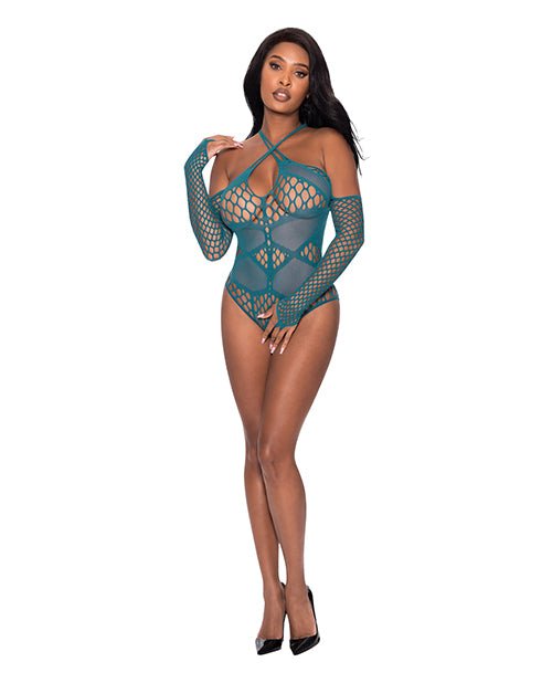 Seamless Long Sleeve Teddy Turquoise O/S | Shop Lowest Prices at Funlove.com