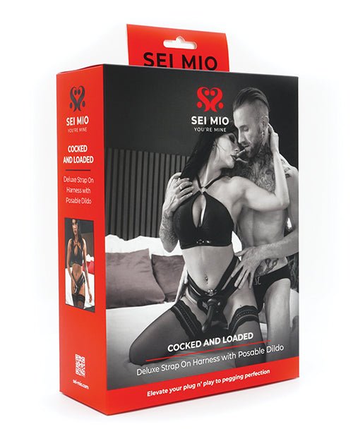 Sei Mio Cocked & Loaded Advanced Strap - On Harness & 6.5" Dildo - Black | Shop Lowest Prices at Funlove.com
