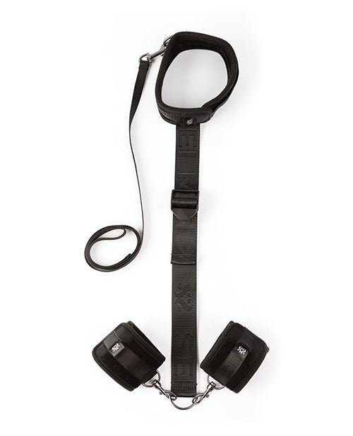 Sei Mio Neck Firmly in Check Adjustable Neck & Wrist Restraint Kit - Black | Shop Lowest Prices at Funlove.com