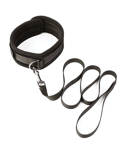 Sei Mio Take the Lead Padded Neck Collar & Leash - Black | Shop Lowest Prices at Funlove.com