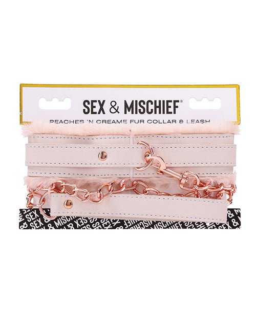 Sex & Mischief Peaches 'n CreaMe Fur Collar & Leash | Shop Lowest Prices at Funlove.com