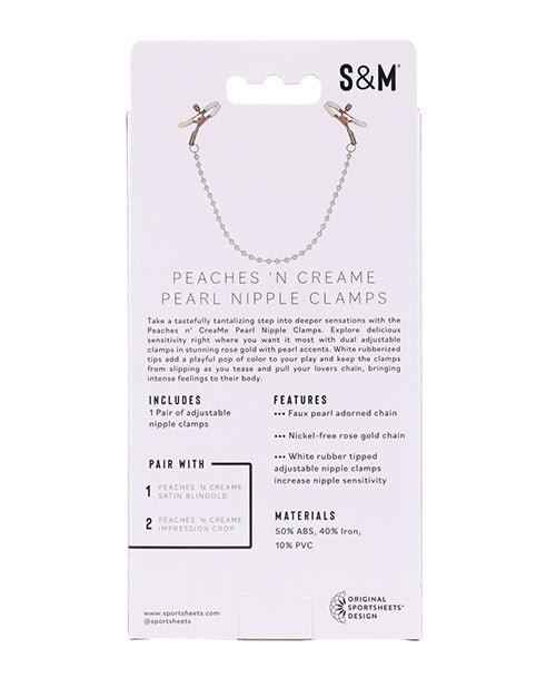 Sex & Mischief Peaches 'n CreaMe Pearl Nipple Clamps | Shop Lowest Prices at Funlove.com