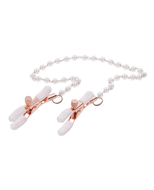 Sex & Mischief Peaches 'n CreaMe Pearl Nipple Clamps | Shop Lowest Prices at Funlove.com
