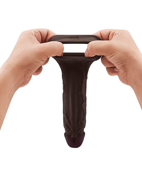 Shaft Flexskin Liquid Silicone 8.8" Vibrating Sheath - Mahogany | Shop Lowest Prices at Funlove.com