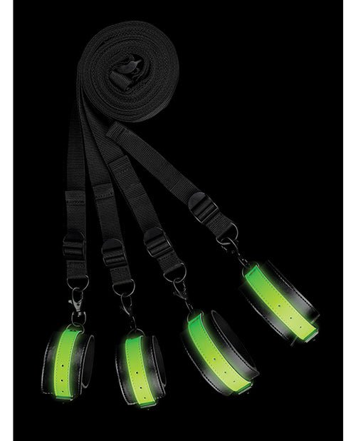 Shots Ouch Bed Bindings Restraint Kit - Glow In The Dark | Shop Lowest Prices at Funlove.com