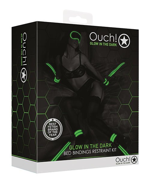 Shots Ouch Bed Bindings Restraint Kit - Glow In The Dark | Shop Lowest Prices at Funlove.com