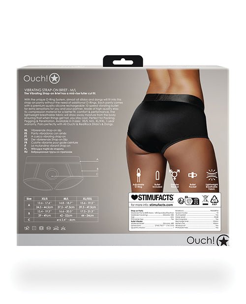 Shots Ouch Vibrating Strap On Brief - Black M/L | Shop Lowest Prices at Funlove.com