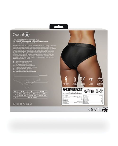 Shots Ouch Vibrating Strap On Hipster - Black M/L | Shop Lowest Prices at Funlove.com