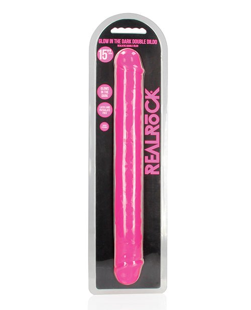 Shots Realrock 15" Double Dong Glow In The Dark | Shop Lowest Prices at Funlove.com
