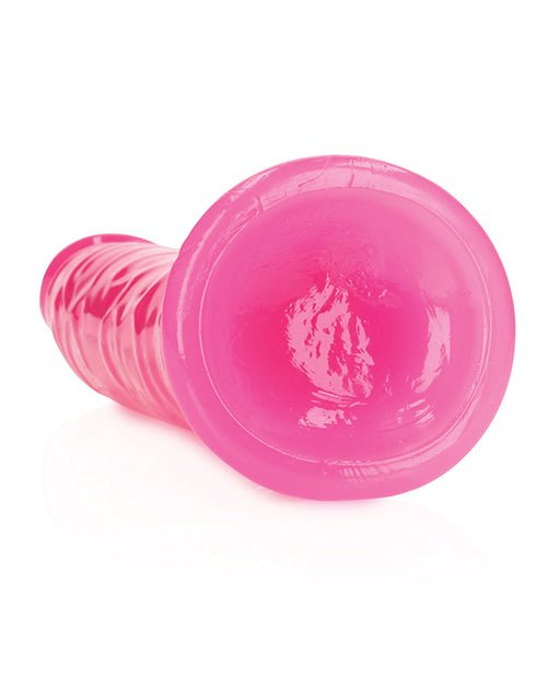 Shots RealRock 9" Slim Dildo Glow in the Dark - Neon Pink | Shop Lowest Prices at Funlove.com