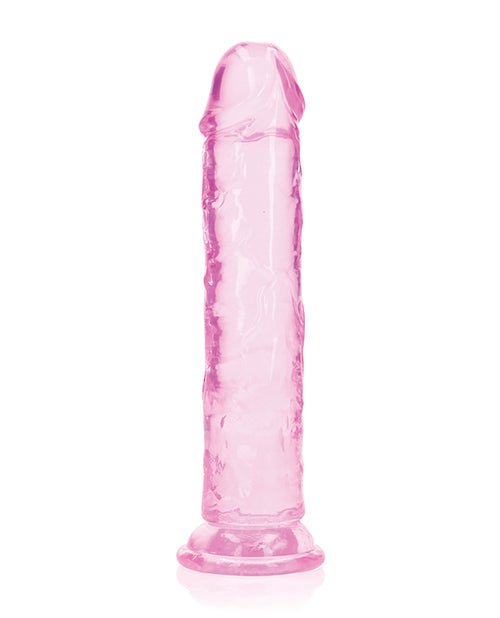 Shots RealRock Crystal Clear 8" Straight Dildo w/Suction Cup - Pink | Shop Lowest Prices at Funlove.com