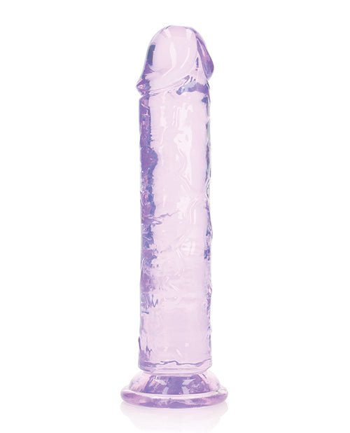 Shots RealRock Crystal Clear 8" Straight Dildo w/Suction Cup - Purple | Shop Lowest Prices at Funlove.com