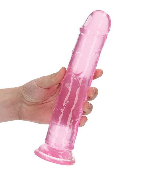 Shots RealRock Crystal Clear 9" Straight Dildo w/Suction Cup - Pink | Shop Lowest Prices at Funlove.com
