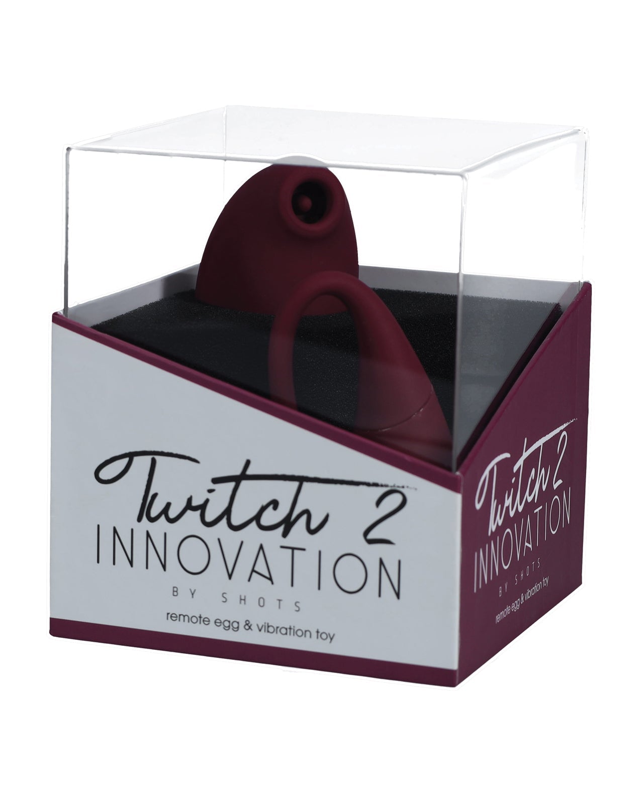 Shots Twitch 2 Vibrator w/Remote Control Vibrating Egg - Burgundy | Shop Lowest Prices at Funlove.com