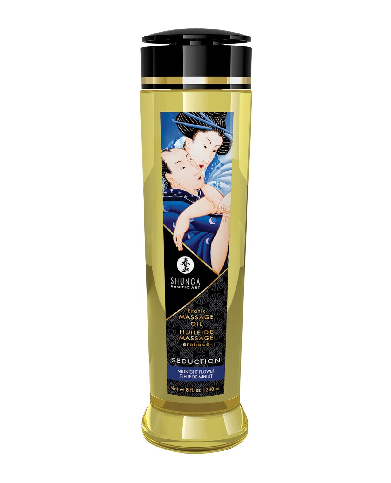 Shunga Massage Oil - 8 oz Midnight Flower | Shop Lowest Prices at Funlove.com