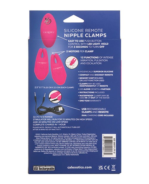 Silicone Nipple Clamps W/remote | Shop Lowest Prices at Funlove.com