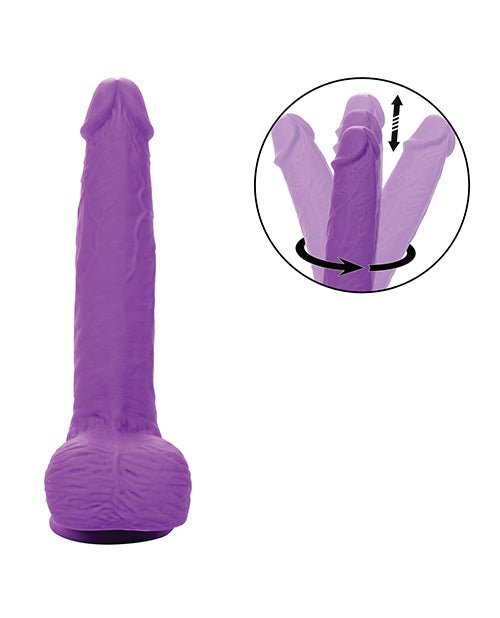 Silicone Studs Rechargeable Gyrating & Thrusting Vibrator - Purple | Shop Lowest Prices at Funlove.com