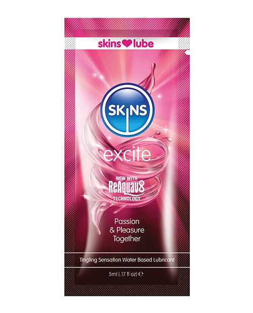 Skins Excite Water Based Lubricant - 5 ml Foil | Shop Lowest Prices at Funlove.com