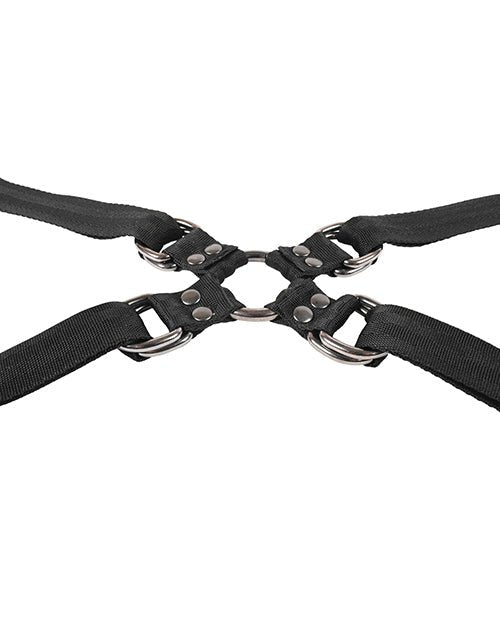 Sportsheets Velvet Noir Adjustable Hog Tie & Cuff Set - Black | Shop Lowest Prices at Funlove.com
