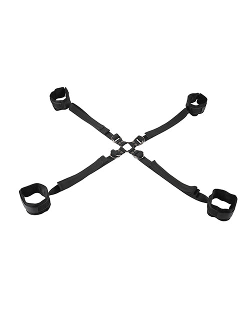 Sportsheets Velvet Noir Adjustable Hog Tie & Cuff Set - Black | Shop Lowest Prices at Funlove.com